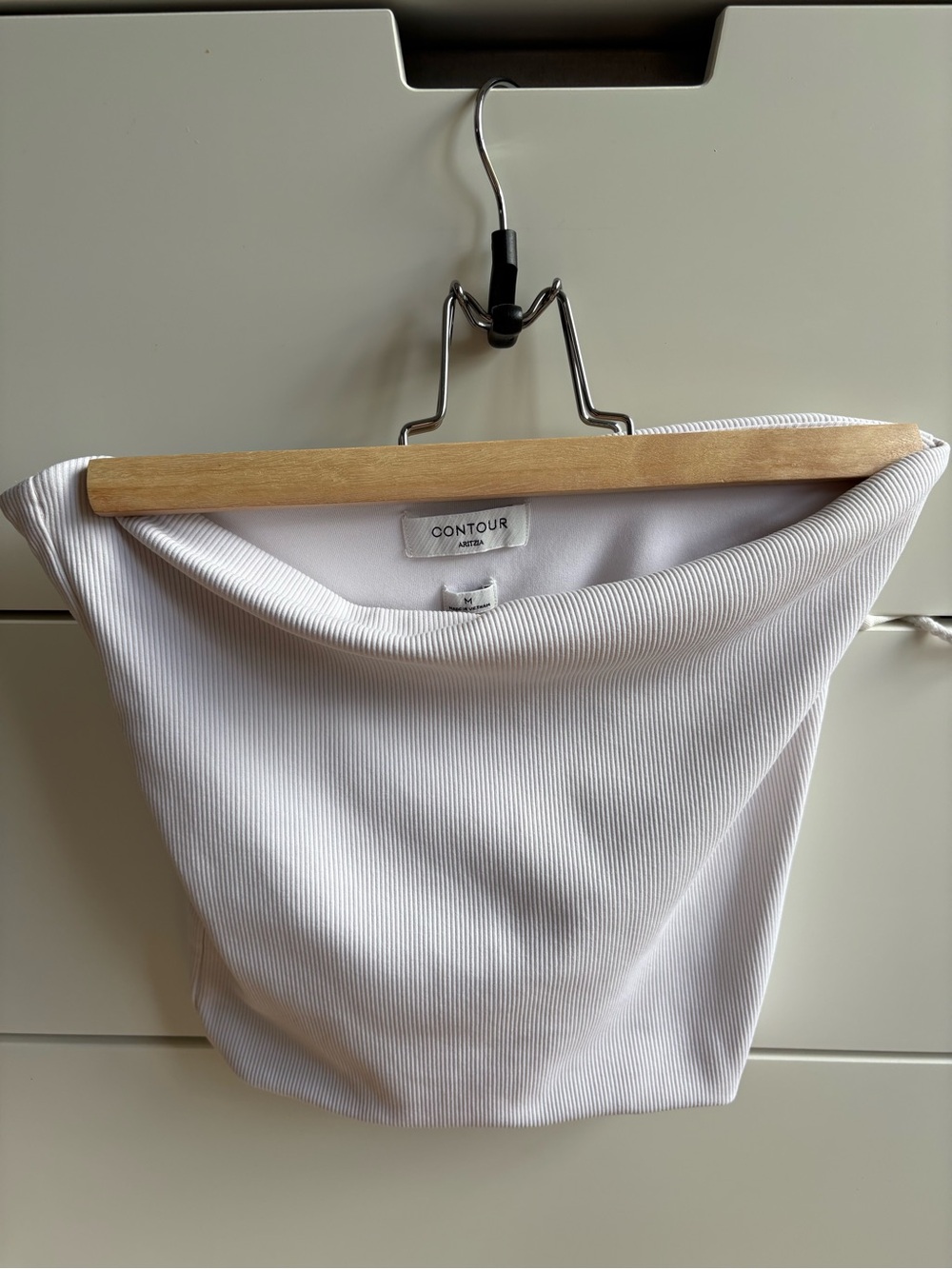 Aritzia Contour White Ribbed Tube Top